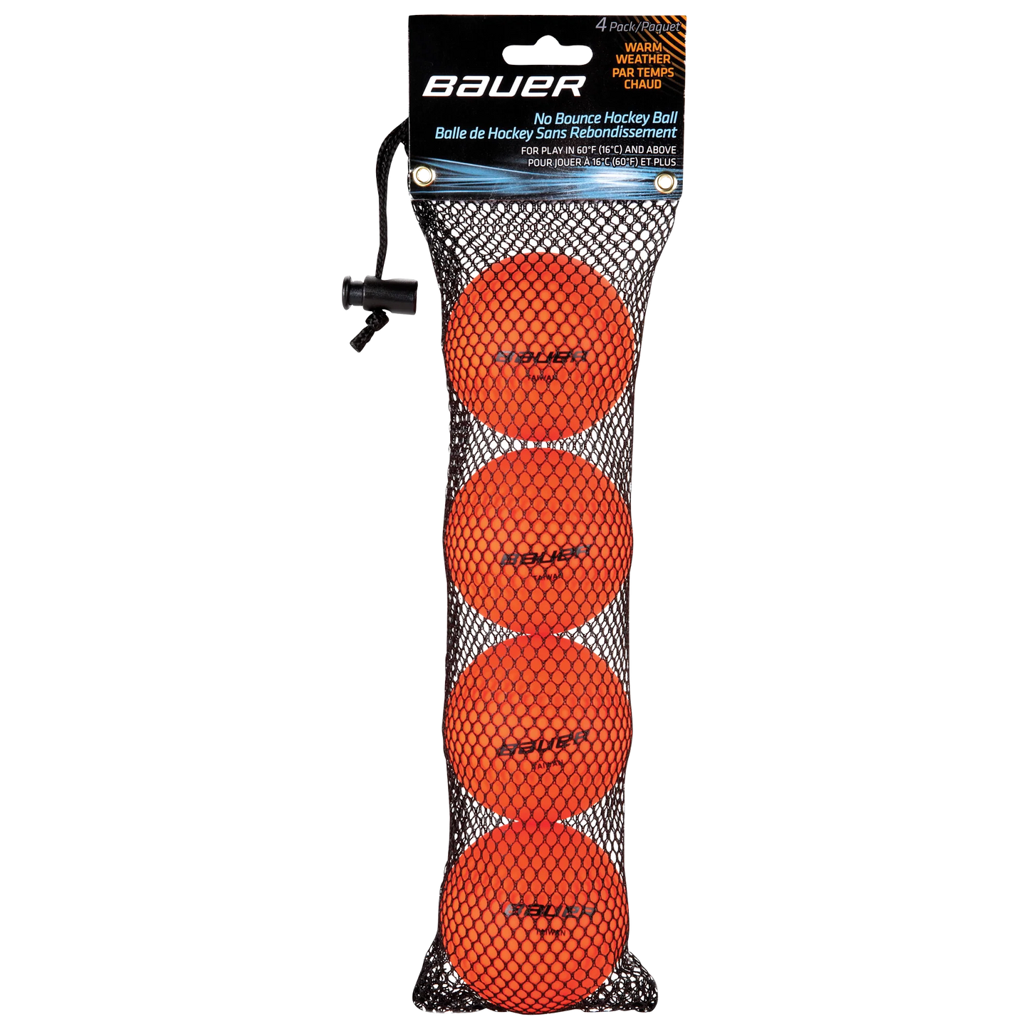BAUER HOCKEY BALL-WARM ORANGE-4PK